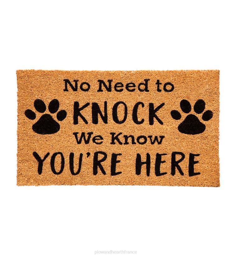 Plow & Hearth tapis et nattes pas besoin de frapper le tapis en coco à empreinte de patte 0BNZ1947
