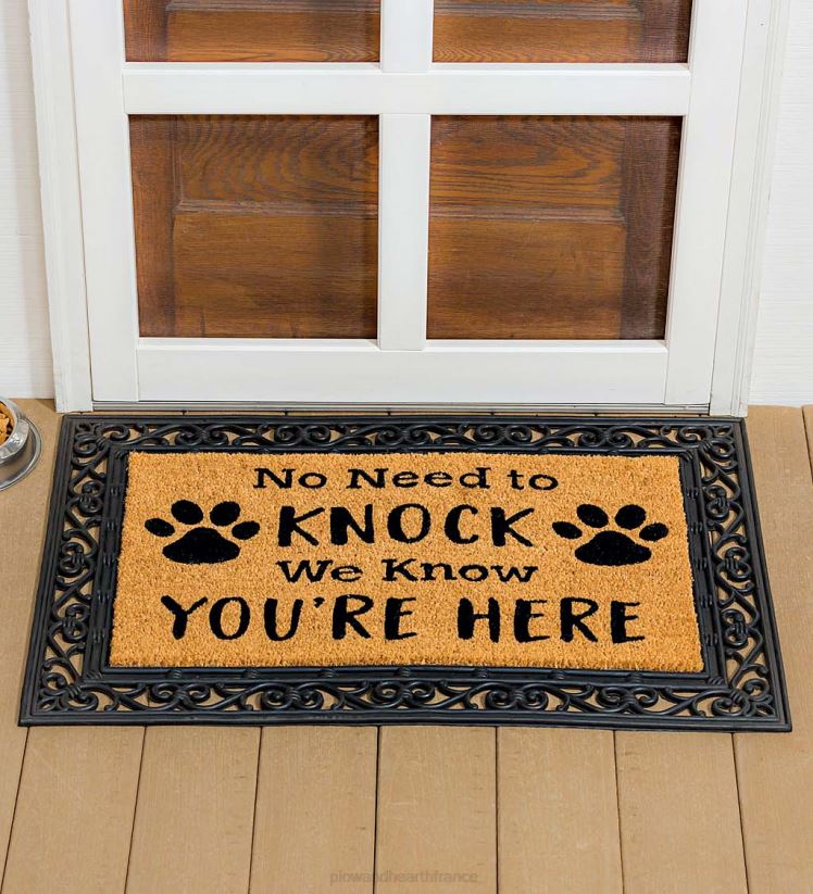 Plow & Hearth tapis et nattes pas besoin de frapper le tapis en coco à empreinte de patte 0BNZ1947