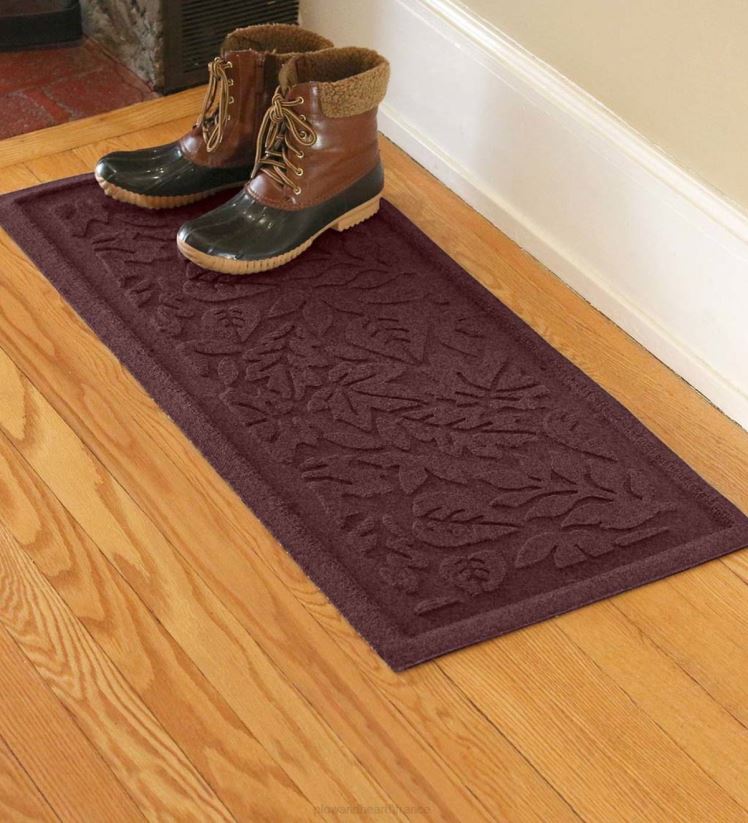 Plow & Hearth tapis et nattes plateau de démarrage de feuilles de jour d'automne de waterhog - charbon de bois 0BNZ1932