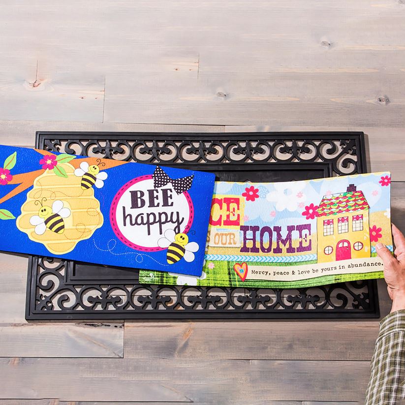 Plow & Hearth tapis et nattes plateau de tapis de sassafras à parchemin de fleurs intérieur/extérieur 0BNZ1535