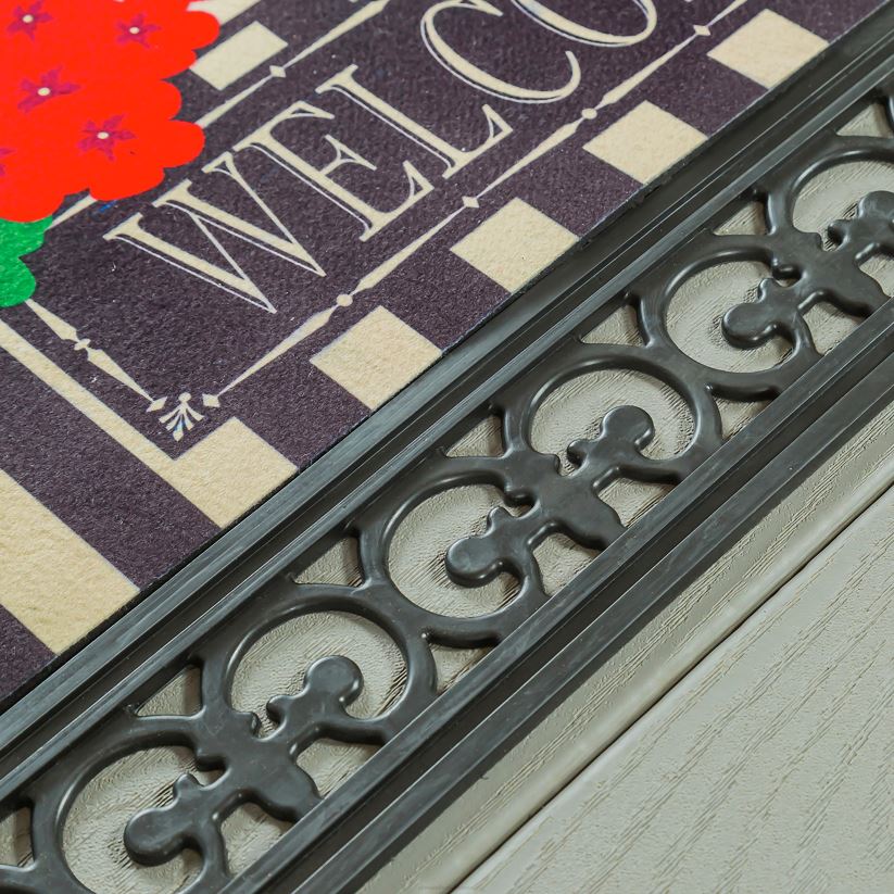 Plow & Hearth tapis et nattes plateau de tapis de sassafras à parchemin de fleurs intérieur/extérieur 0BNZ1535