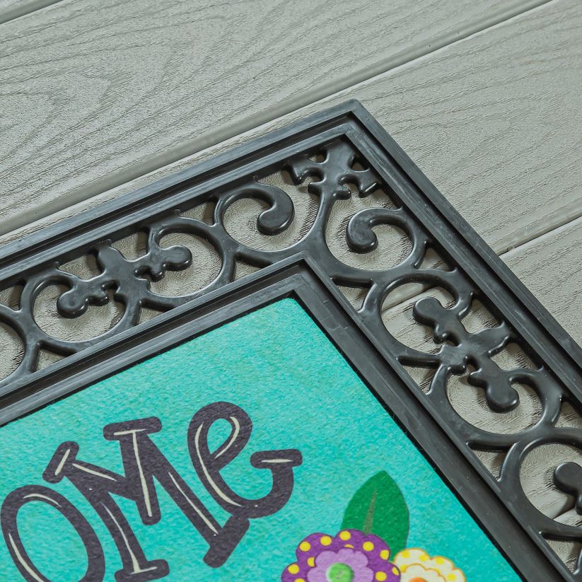 Plow & Hearth tapis et nattes plateau de tapis de sassafras à parchemin de fleurs intérieur/extérieur 0BNZ1535