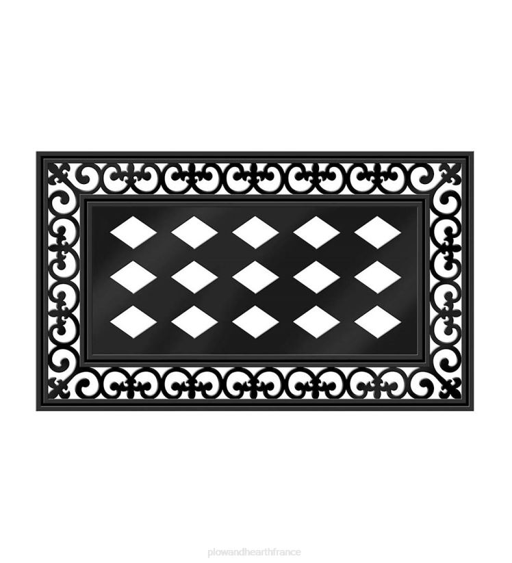 Plow & Hearth tapis et nattes plateau de tapis de sassafras à parchemin de fleurs intérieur/extérieur 0BNZ1535