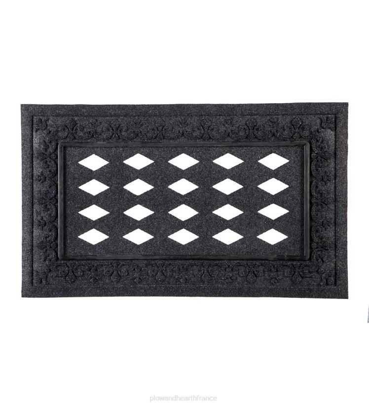 Plow & Hearth tapis et nattes plateau mat sassafras fleur de lis en relief 0BNZ1508