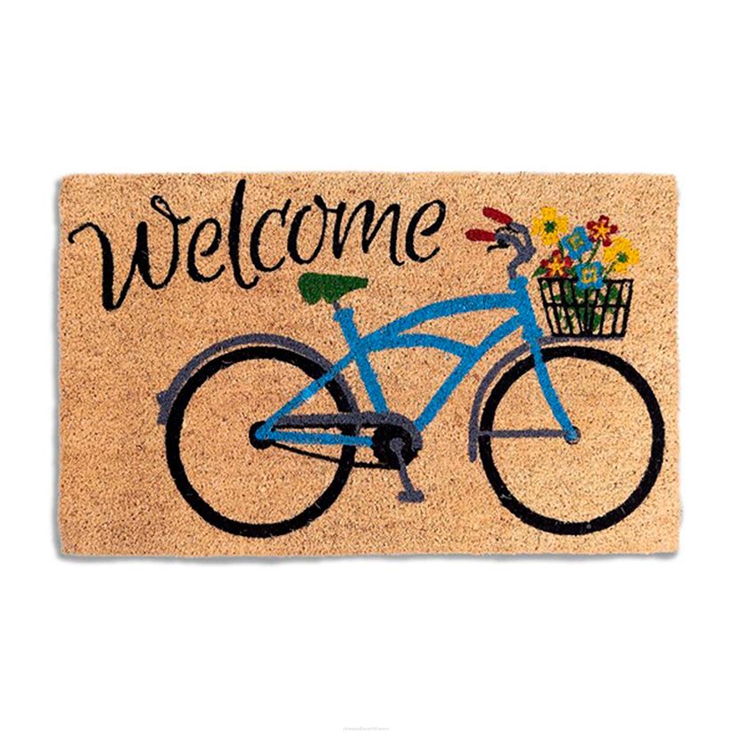 Plow & Hearth tapis et nattes tapis coco bienvenue vélo avec fleurs 0BNZ1937
