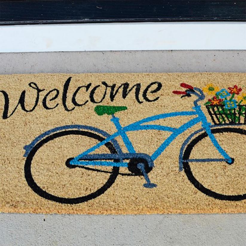 Plow & Hearth tapis et nattes tapis coco bienvenue vélo avec fleurs 0BNZ1937
