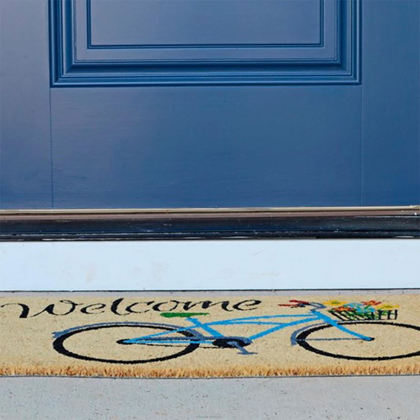 Plow & Hearth tapis et nattes tapis coco bienvenue vélo avec fleurs 0BNZ1937
