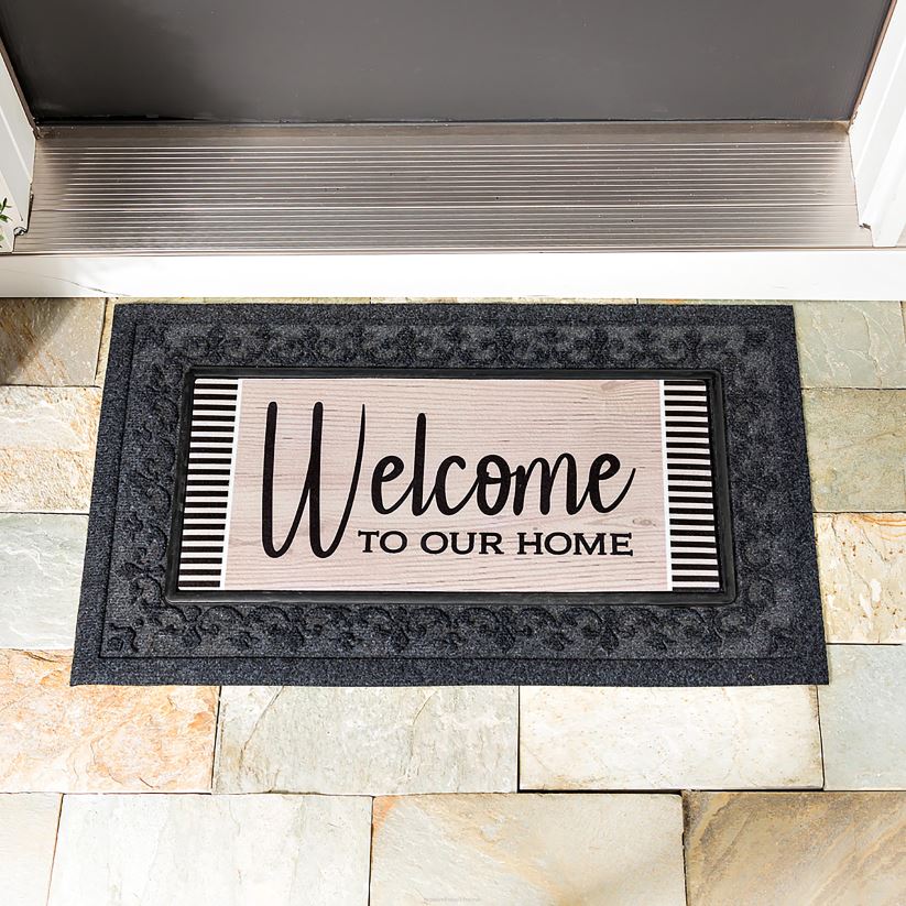 Plow & Hearth tapis et nattes tapis d'interrupteur sassafras de bienvenue en grain de bois 0BNZ1953