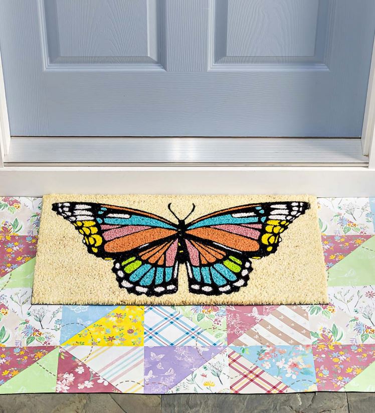 Plow & Hearth tapis et nattes tapis de coco champs de papillons 0BNZ1969