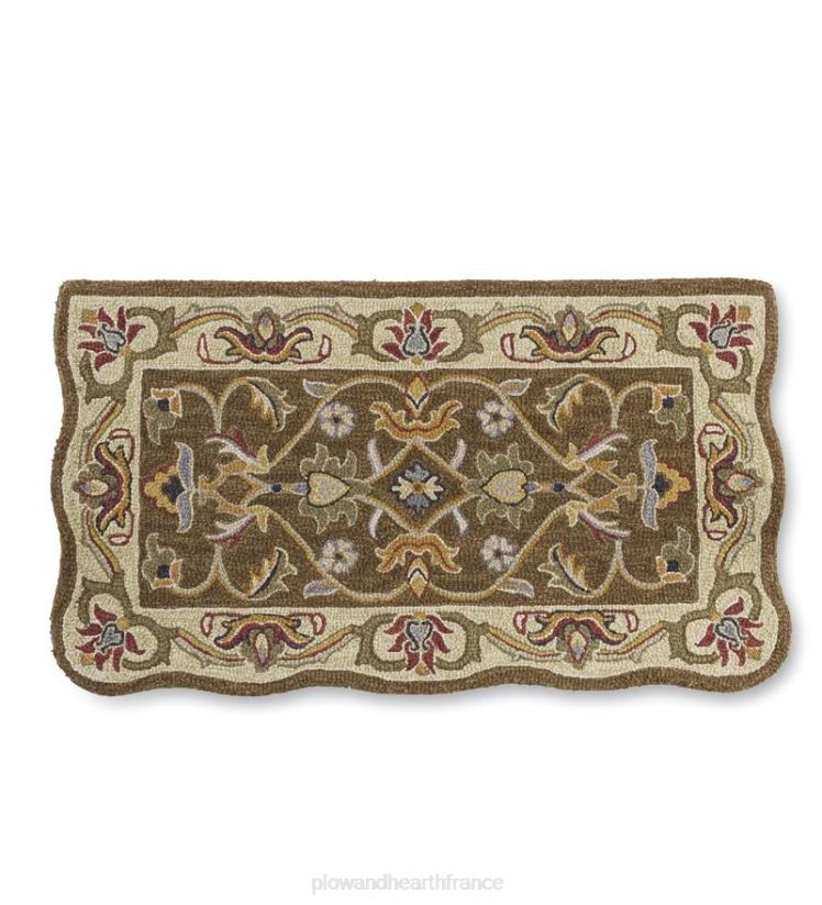 Plow & Hearth tapis et nattes Tapis Mclean en laine festonnée résistant au feu tufté à la main - marron/or 0BNZ1895