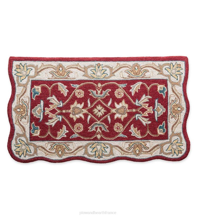 Plow & Hearth tapis et nattes Tapis Mclean en laine festonnée résistant au feu tufté à la main - marron/or 0BNZ1895