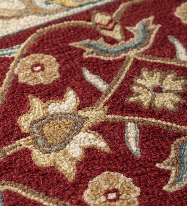 Plow & Hearth tapis et nattes Tapis Mclean en laine festonnée résistant au feu tufté à la main - marron/or 0BNZ1895