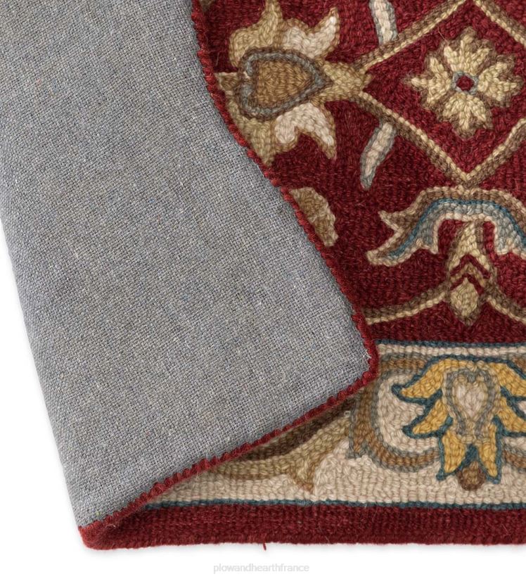 Plow & Hearth tapis et nattes Tapis Mclean en laine festonnée résistant au feu tufté à la main - marron/or 0BNZ1895