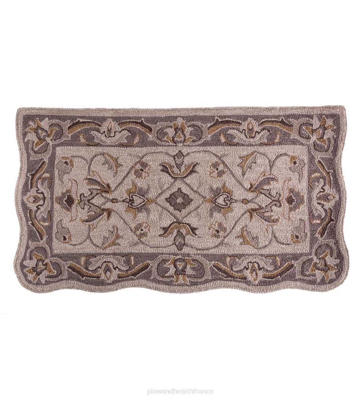 Plow & Hearth tapis et nattes Tapis Mclean en laine festonnée résistant au feu tufté à la main - marron/or 0BNZ1895