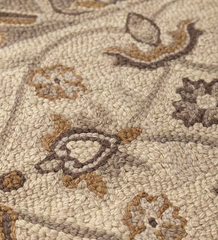 Plow & Hearth tapis et nattes Tapis Mclean en laine festonnée résistant au feu tufté à la main - marron/or 0BNZ1895