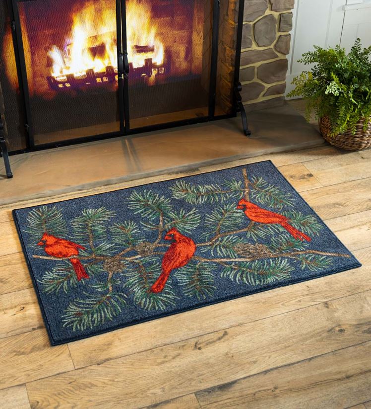 Plow & Hearth tapis et nattes cardinaux sur un tapis de branche de pin 0BNZ1897