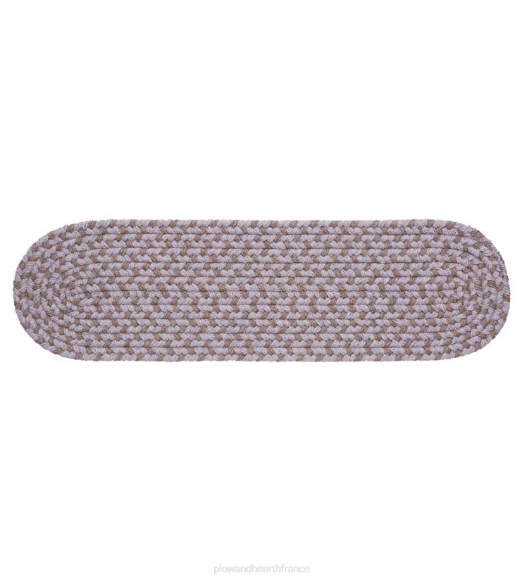 Plow & Hearth tapis et nattes Tapis d'escalier de Virginie tressé en laine fabriquée aux États-Unis, 8" x 28" - givré 0BNZ1916