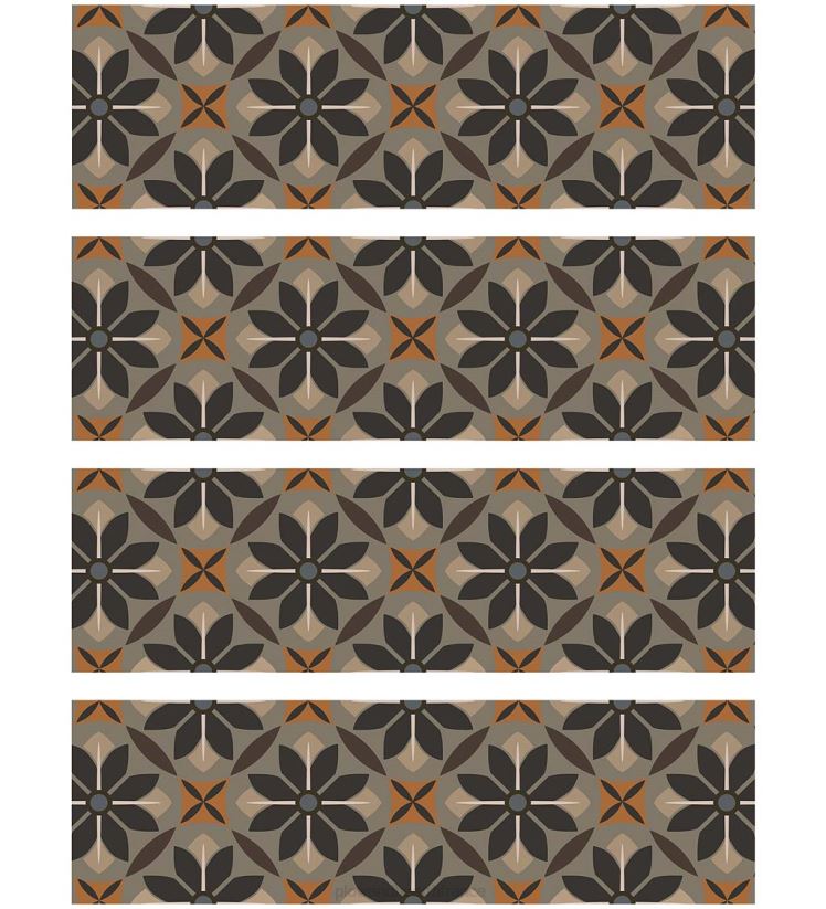 Plow & Hearth tapis et nattes marches d'escalier en carrelage vintage, ensemble de 4 - rouille 0BNZ1918