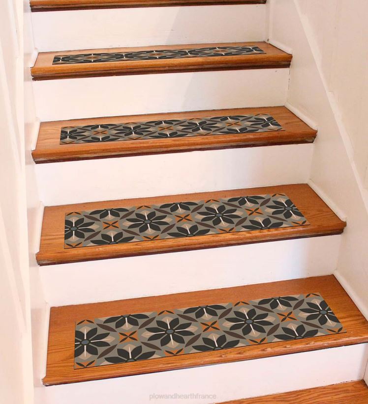 Plow & Hearth tapis et nattes marches d'escalier en carrelage vintage, ensemble de 4 - rouille 0BNZ1918