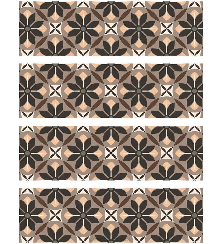 Plow & Hearth tapis et nattes marches d'escalier en carrelage vintage, ensemble de 4 - rouille 0BNZ1918