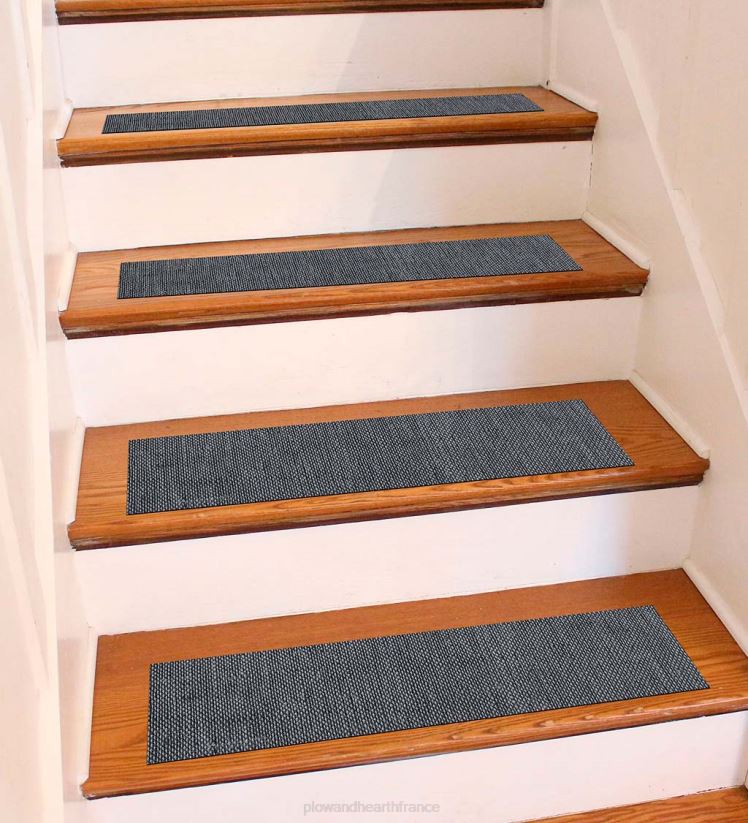 Plow & Hearth tapis et nattes marches d'escalier tissées, lot de 4 - gris 0BNZ1917