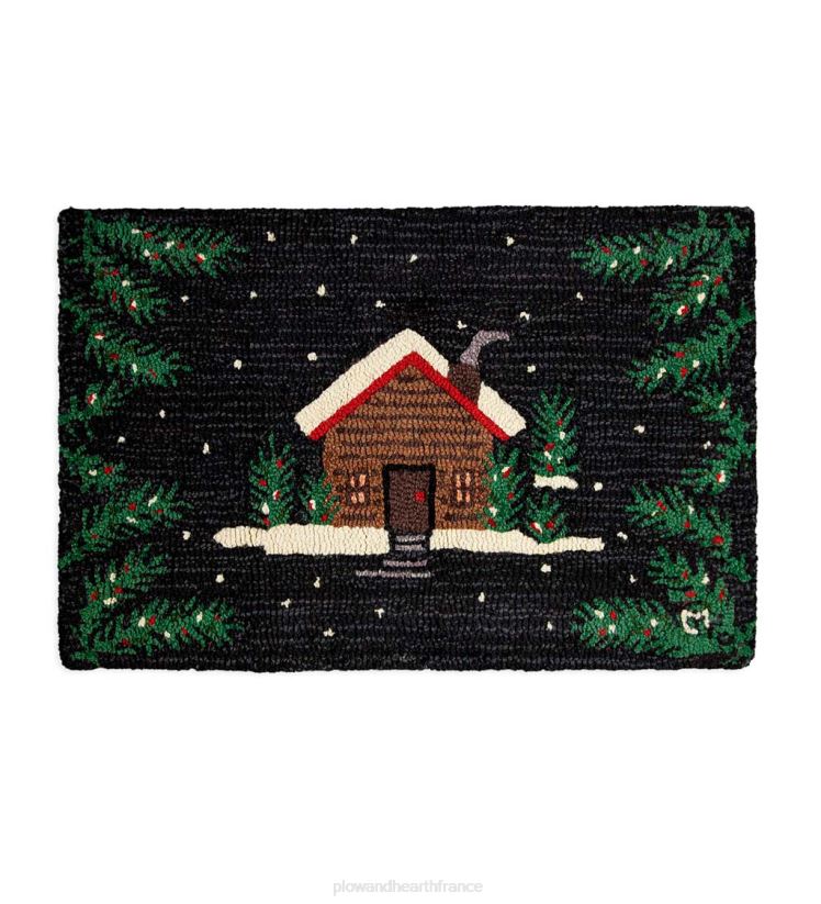 Plow & Hearth tapis et nattes tapis en laine crocheté à la main Pinewoods 0BNZ1753
