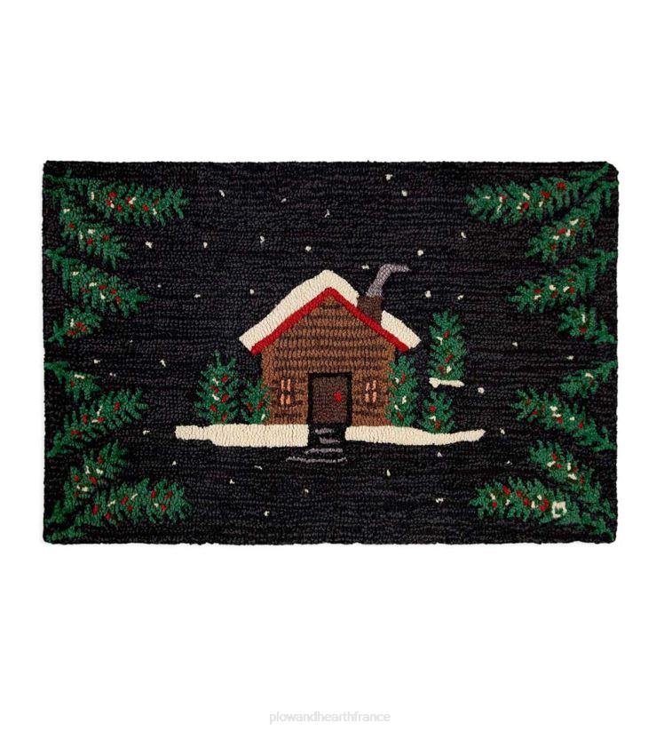 Plow & Hearth tapis et nattes tapis en laine crocheté à la main Pinewoods 0BNZ1753