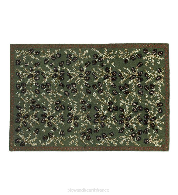 Plow & Hearth tapis et nattes tapis en laine crocheté à la main en pomme de pin 0BNZ1747