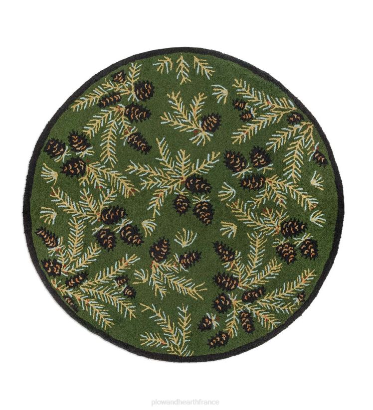 Plow & Hearth tapis et nattes tapis en laine crocheté à la main en pomme de pin 0BNZ1747