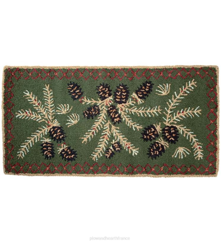 Plow & Hearth tapis et nattes tapis en laine crocheté à la main en pomme de pin 0BNZ1747