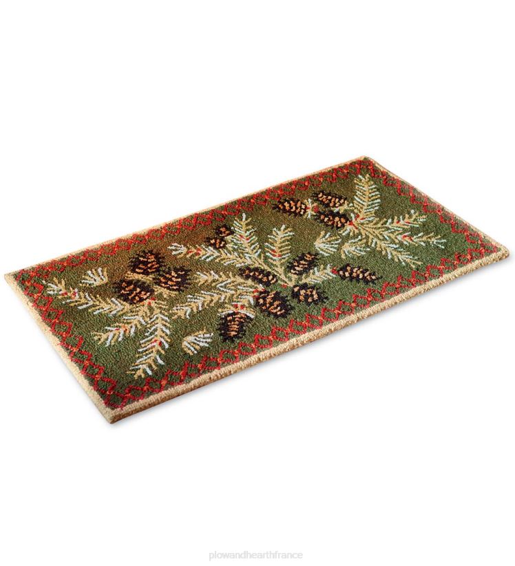 Plow & Hearth tapis et nattes tapis en laine crocheté à la main en pomme de pin 0BNZ1747