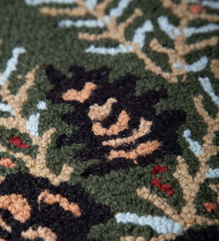 Plow & Hearth tapis et nattes tapis en laine crocheté à la main en pomme de pin 0BNZ1747