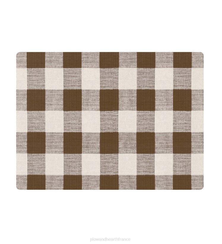 Plow & Hearth tapis et nattes Tapis de chaise à carreaux Buffalo - marron 0BNZ1924