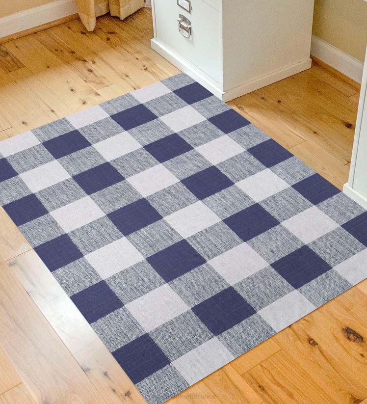 Plow & Hearth tapis et nattes Tapis de chaise à carreaux Buffalo - marron 0BNZ1924