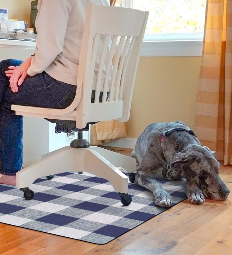 Plow & Hearth tapis et nattes Tapis de chaise à carreaux Buffalo - marron 0BNZ1924