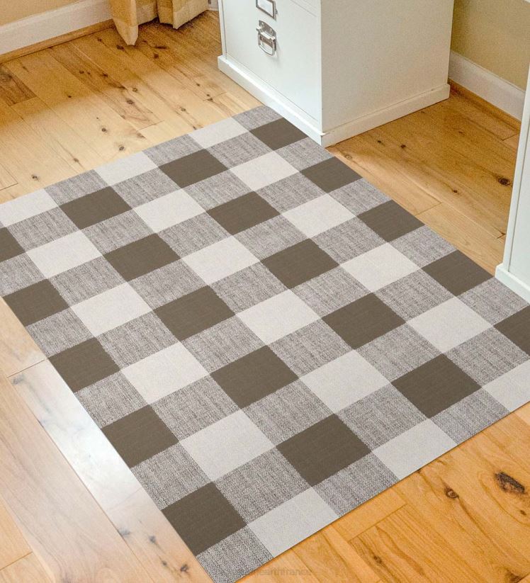 Plow & Hearth tapis et nattes Tapis de chaise à carreaux Buffalo - marron 0BNZ1924