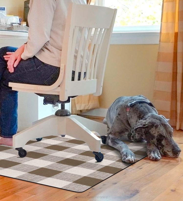 Plow & Hearth tapis et nattes Tapis de chaise à carreaux Buffalo - marron 0BNZ1924