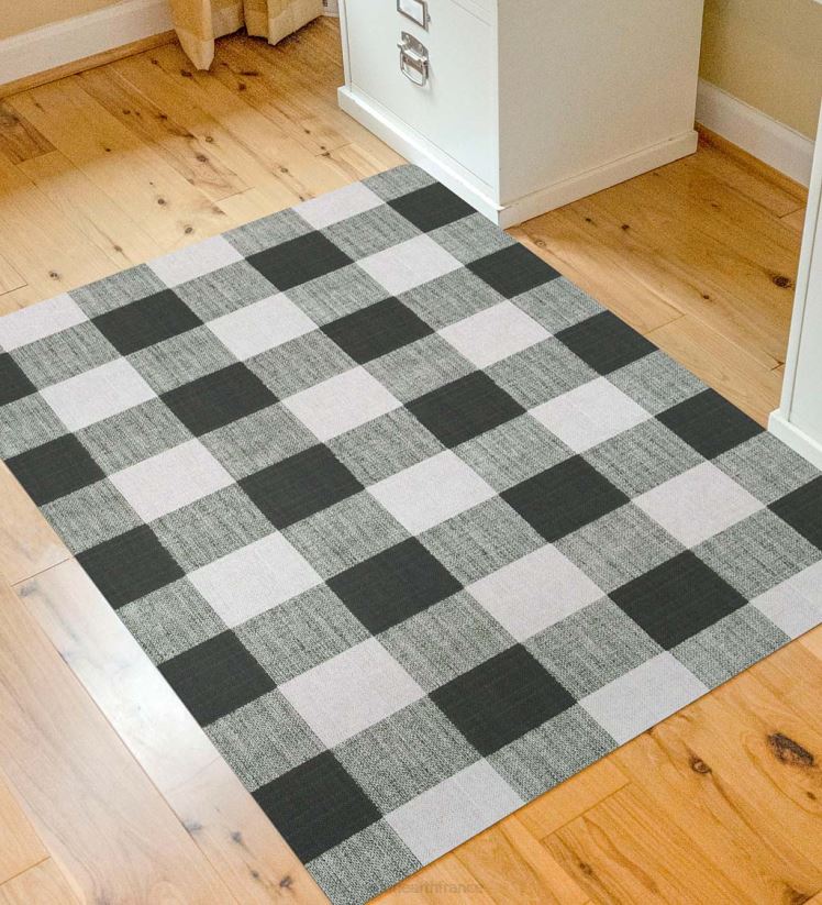 Plow & Hearth tapis et nattes Tapis de chaise à carreaux Buffalo - marron 0BNZ1924