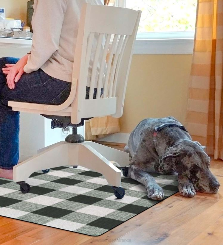 Plow & Hearth tapis et nattes Tapis de chaise à carreaux Buffalo - marron 0BNZ1924