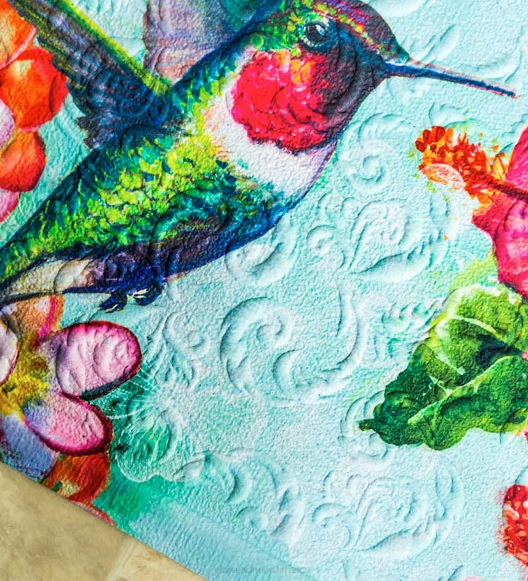 Plow & Hearth tapis et nattes Tapis de sol gaufré colibri et hibiscus 0BNZ1378