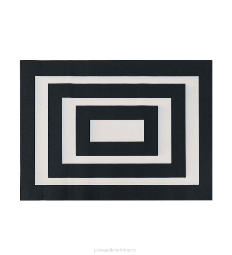 Plow & Hearth tapis et nattes Tapis de superposition de cadre noir et blanc 0BNZ1930