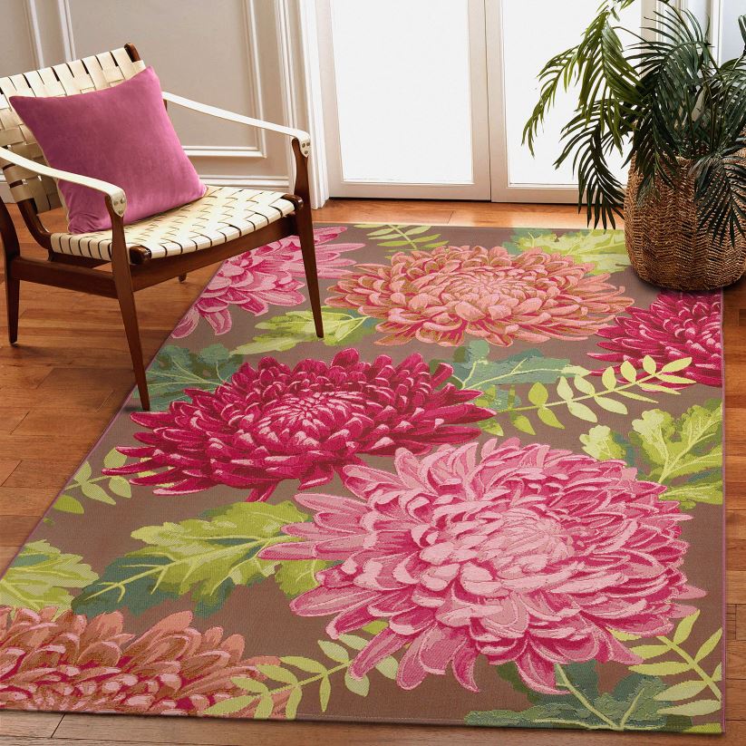 Plow & Hearth tapis et nattes Tapis intérieur/extérieur en polypropylène chrysanthème 0BNZ714