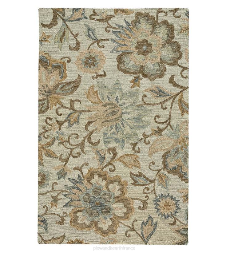 Plow & Hearth tapis et nattes tapis floral en laine parkside, 8' x 10' - naturel 0BNZ2320