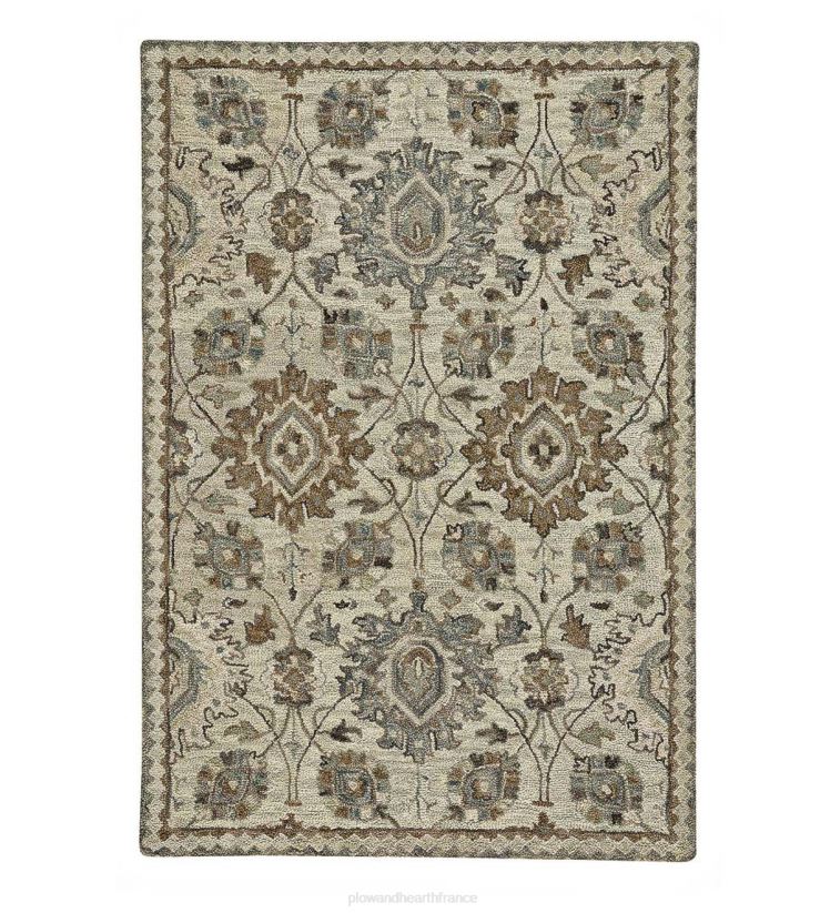 Plow & Hearth tapis et nattes tapis médaillon en laine parkside, 8' x 10' - naturel 0BNZ2319