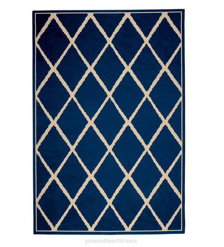 Plow & Hearth tapis et nattes tapis surry en treillis, 2'5"x 4'5" - bleu foncé 0BNZ3159