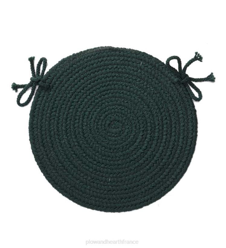 Plow & Hearth tapis et nattes Coussin de chaise rond roanoke en polypro tressé intérieur/extérieur avec attaches - épicéa massif 0BNZ1908