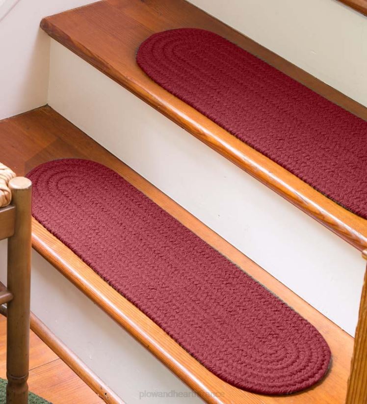 Plow & Hearth tapis et nattes Marches d'escalier en polypropylène tressé country classique de couleur unie, ensemble de 4 - noir 0BNZ1913