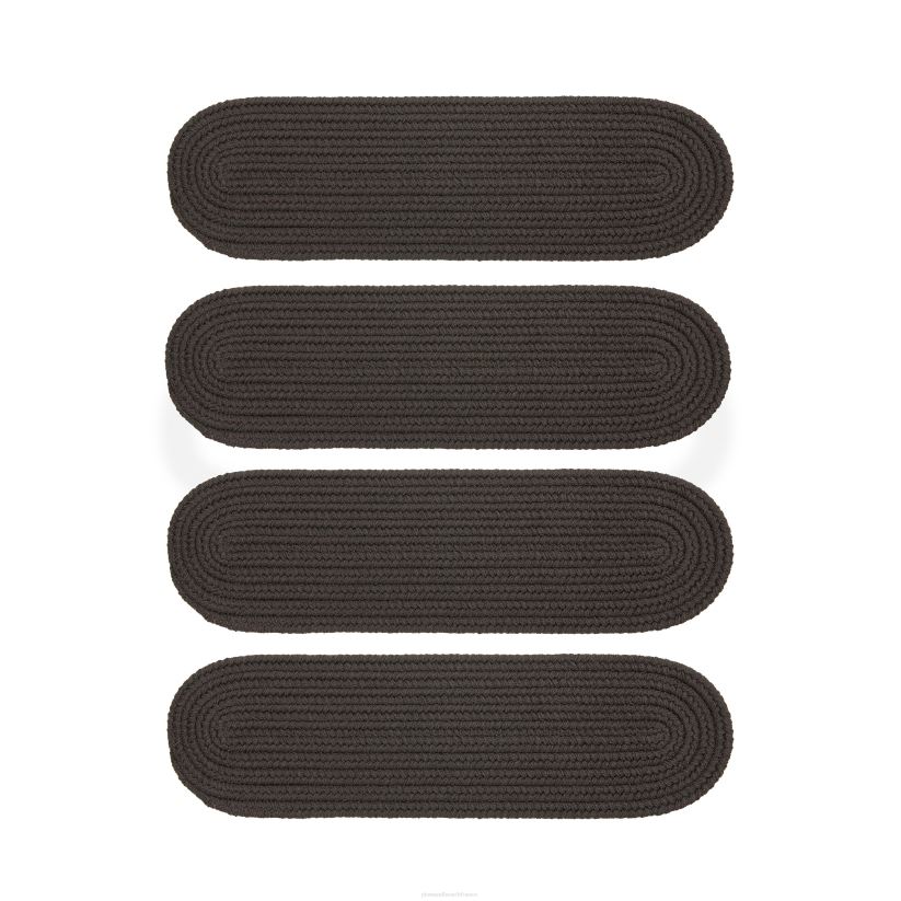 Plow & Hearth tapis et nattes Marches d'escalier roanoke en polypro tressé intérieur/extérieur, ensemble de 4 - braise solide 0BNZ1909