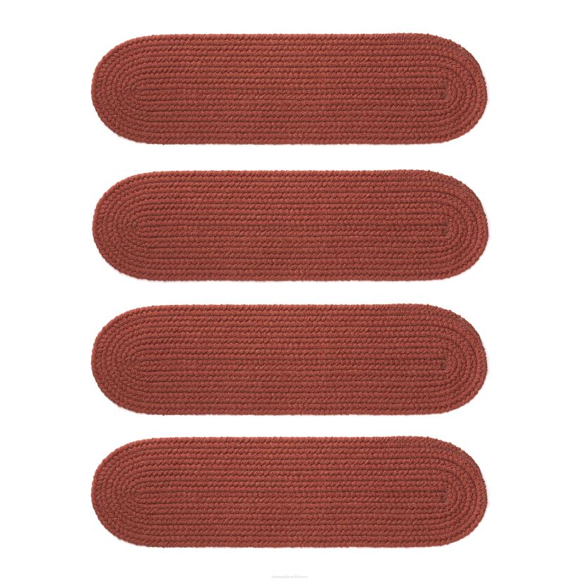 Plow & Hearth tapis et nattes Marches d'escalier roanoke en polypro tressé intérieur/extérieur, ensemble de 4 - braise solide 0BNZ1909