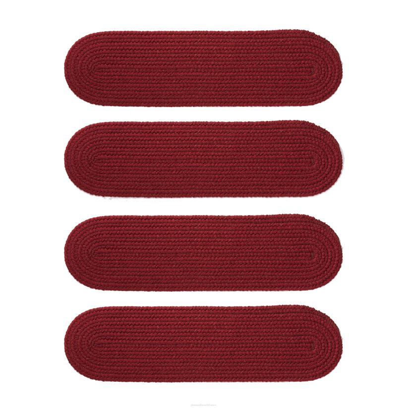 Plow & Hearth tapis et nattes Marches d'escalier roanoke en polypro tressé intérieur/extérieur, ensemble de 4 - braise solide 0BNZ1909